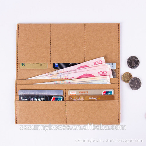 Washable Kraft Paper Folding Long Wallet With 9 Card Slots